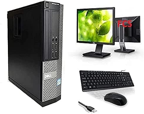 Optiplex Dell Intel i7-2600 Quad Core 16GB RAM 256GB SSD + 1TB HDD WiFi Windows 10 Desktop PC 22 FCS Computer Bundle (Renewed) (Renewed)