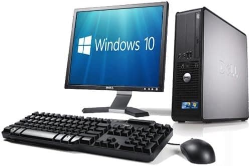 WiFi enabled Complete set of Dell OptiPlex Dual Core 4GB RAM, 160 GB Hard Drive, Windows 10 Desktop PC Computer (Renewed)