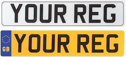 Defence Line Pair Standard Number Plates 100% MOT Compliant - Car / Van - Customised Road Legal Personalised Registration (Pair - Front & Rear) (Pair - Front & Rear)