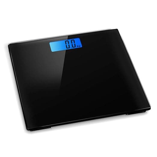 Digital Electronic Bathroom Scale Weighing Scales For Body Weight 28x28cm 180KG Platform Backlit Display Weight Management Black Silver White (Black)