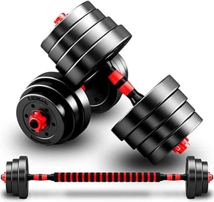 Dumbbells and Barbell Weight Set 10/20/30/40KG Adjustable Weights Fitness Dumbbell Set for Men/Women,Arm Hand Weight Barbell for Bodybuilding Exercise Strength Training Home Gym Equipment ZANBEEL