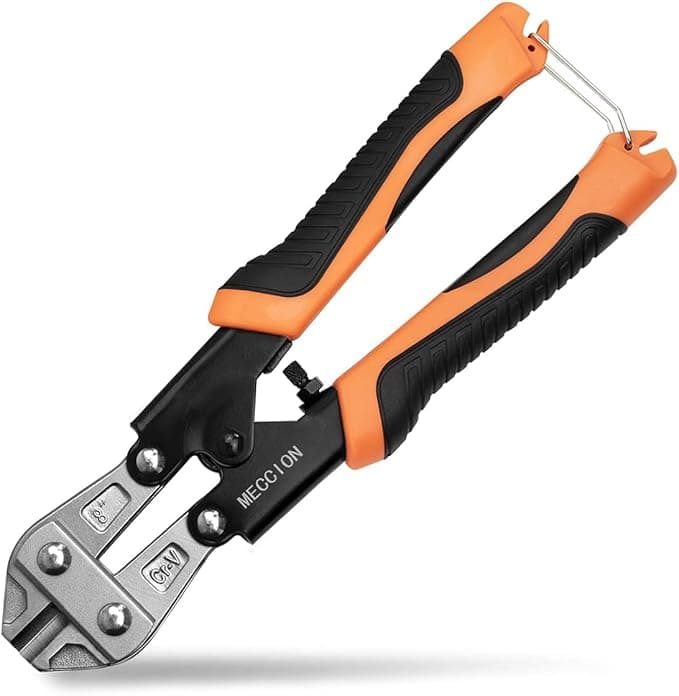 Bolt Cutter, Meccion Heay Duty 8" CR-V Mini Bolt and Wire Cutter, Cable, Chain, Spring Snips Clippers with Comfortable Soft Rubber Grip