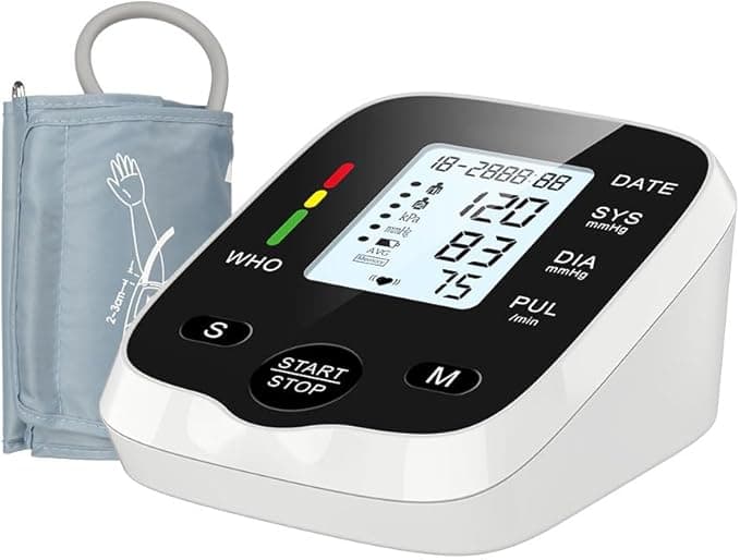 Blood Pressure Monitor for Home Use, Upper Arm Blood Pressure Machine, Fully Automatic Blood Pressure Monitor, Large Cuff (22-42 cm), 2 Sets of Memory Values, 2 x 99 Sets