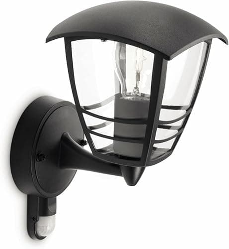 PHILIPS Mygarden Creek Outdoor Wall Light with Motion Sensor (Requires 1 x 60 W E27 Bulb), 220-240V, Black