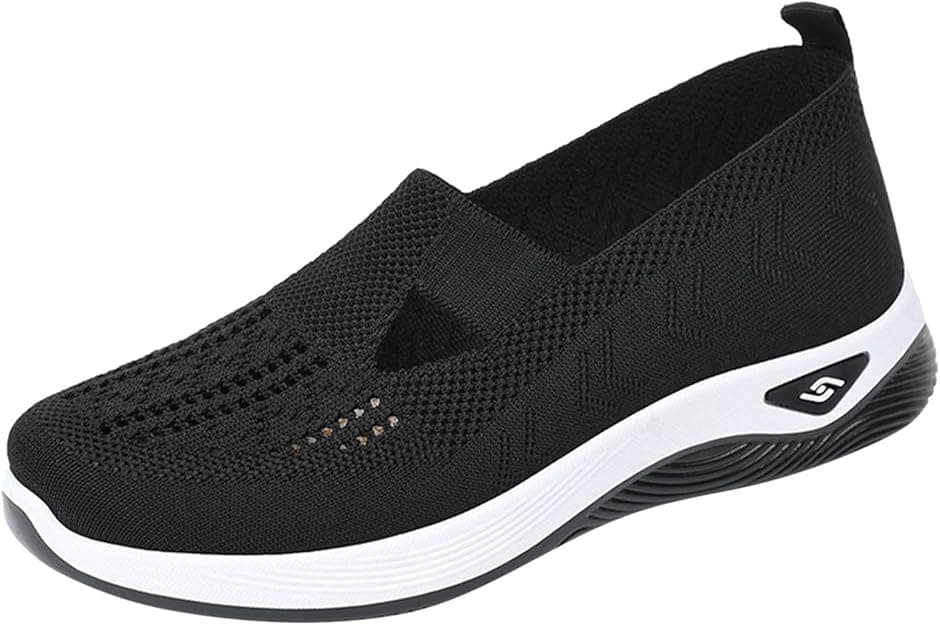 Women's Slip-On Walking Shoes Mesh Breathable Lightweight Casual Sneakers for Work Running Shoes Orthopedic Shoes for Women UK Summer Sport Outdoor Shoes Ladies Easy Walk Pro Wide Fit Trainers Size 6