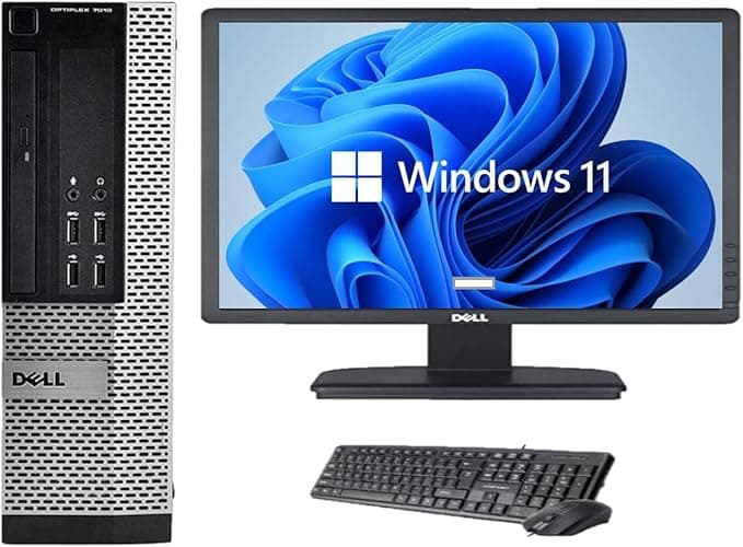 Complete Set of 22 in Monitor with Optiplex Quadcore Core i5 8GB Ram with 256 SSD GB Wifi Enabled Window 11 64 Bits Desktop PC (Renewed)