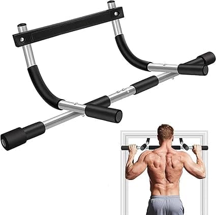 Multi-Grip Chin-Up/Pull-Up Bar for 61-81cm Doorway Chin Up Bar with Padded Handles Heavy Duty Doorway Trainer for Home Gym Door Mounted Bar for Pull Ups No Drilling Required