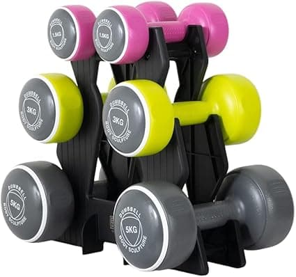 Body Sculpture BW108T Smart Dumbbell Tower | Grey/Pink/Green, 1.5KG, 3KG & 5KG Sets Included