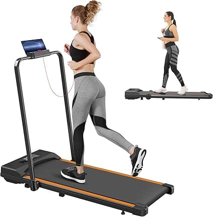 Folding Treadmill for Home, Widened Running Belt,Non-Assembly, 1-10KM/H, Walking and Running Machine for Home