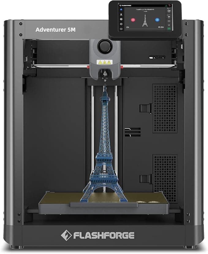 FLASHFORGE Adventurer 5M 3D Printer, 600mm/s High-Speed 3D Printer with Auto Leveling, Quick Release Nozzle and PEI Plate, 8.7 x 8.7 x 8.7in