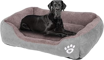 GoFirst Dog Bed Medium, Warm Soft Comfortable Pet Bed Sofa XL 80 * 60cm for Medium Dogs Cats Small Pets (Grey)