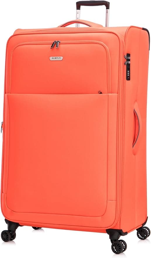 FLYMAX 32" Extra Large Suitcase Super Lightweight 4 Wheel Expandable Luggage 144L Orange