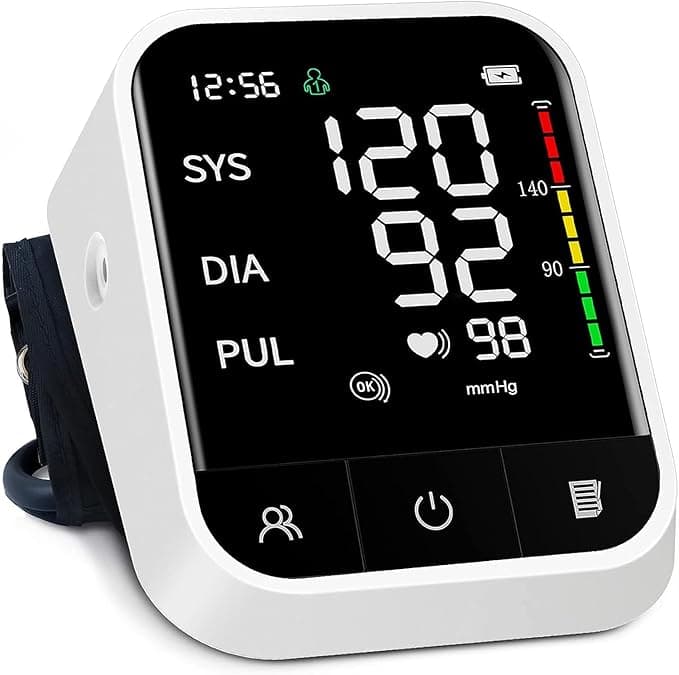 Blood Pressure Monitors CE Approved UK,JOPHY Blood Pressure Monitor Upper Arm for Home Use Blood Pressure Machine with BP Cuff LED Backlight Display Heart Rate Detection 2x99 Records,Cuff 22-42cm