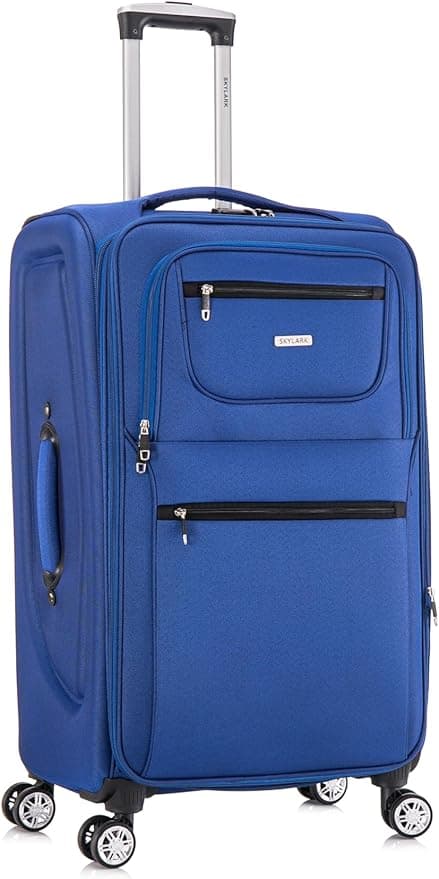 Skylark 29" Large Suitcase Super Lightweight Expandable 4 Wheel Spinner Soft Shell Check in Luggage for 23kg