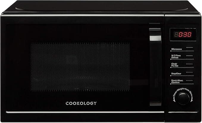 Cookology CFSDI20LBK 800W Freestanding Microwave - Digital Microwave with 20 Litre Capacity and 25cm Turntable - Features Weight and Time Quick Defrost Setting - 8 Cooking Functions - Black