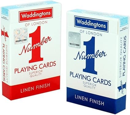 Waddingtons Number 1 Playing Card Game, play with the classic Red and Blue Twin Pack, great travel companion, gift and toy for Boys, Girls and adults.