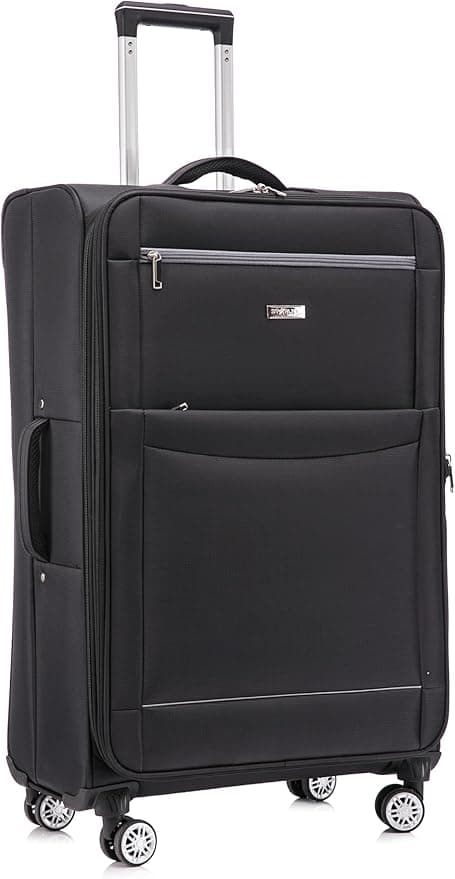 DK Luggage Medium 24" Suitcases Lightweight WLS08 4 Wheel Spinner Black