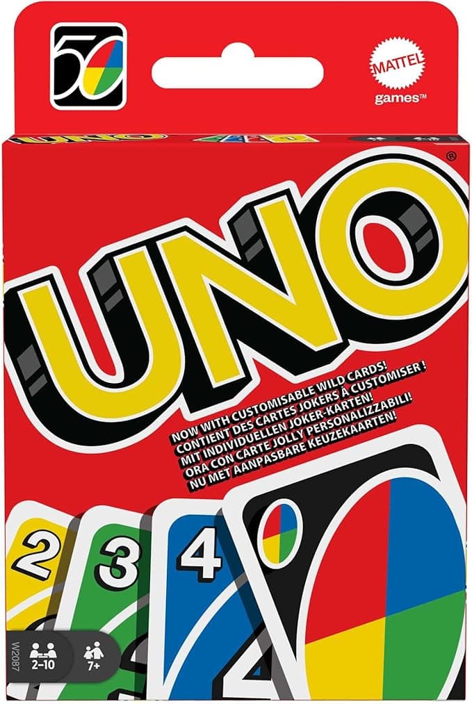 Mattel Games UNO, Classic Card Game for Kids and Adults for Family Game Night, Use as a Travel Game or Engaging Gift for Kids, 2 to 10 Players, Ages 7 and Up, W2087