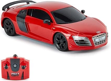 CMJ RC Cars AUDI R8 GT, Officially Licensed Remote Control Car with Working Lights, Radio Controlled RC Car Boys Girls Toys 1:24 scale, 2.4Ghz Race 10+ Cars Together (Red)