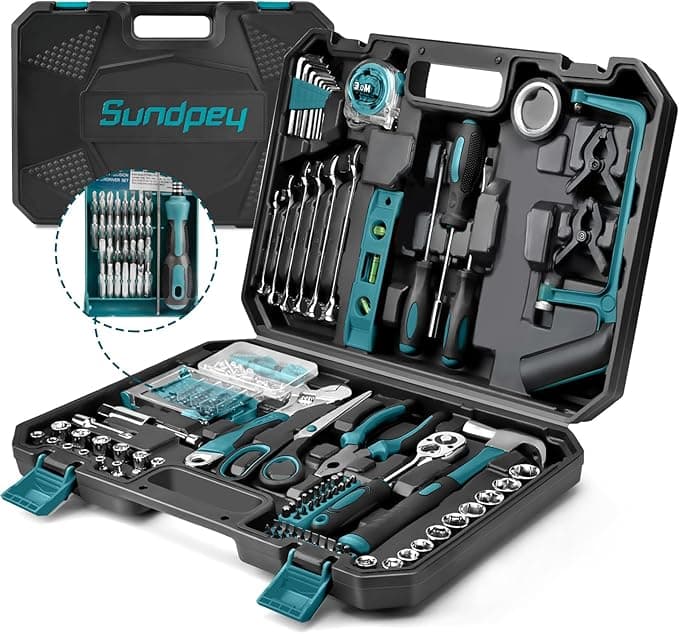 Sundpey Home Tool Kit 257PCs - Portable Complete General Household Essentials Repair Hand DIY Tool Set - All Purpose Tools for Men Women & Handyman & College Students & Beginner with Storage Case