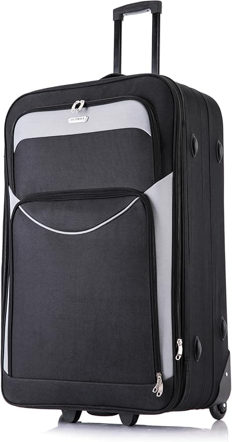 FLYMAX 32" Extra Large Suitcase Lightweight Luggage Expandable Hold Check in Travel Bag on Wheels BLACK 129L