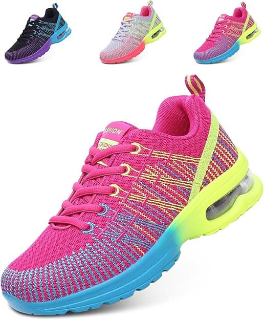 Hitmars Womens Trainers Running Shoes Lightweight Gym Shoes Breathable Wide Fit Sneakers Athletic Sports Ladies Walking Shoes Air Cushion Jogging Shoes Casual Size 3.5-8 UK