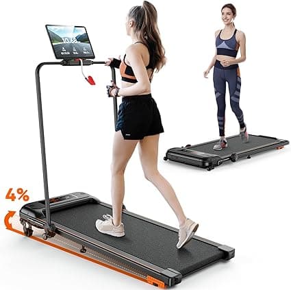 Treadmills for Home Foldable, 2.5HP Under Desk Treadmill Walking Pad with Incline, Remote Control, LED Display, Bluetooth Speaker, 1-12 km/h Adjustable Speed For Home/Office, Non-Assembly