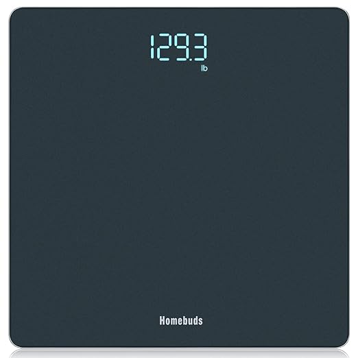 Homebuds Digital Bathroom Scales for Body Weight, Weighing Scales Professional Since 2001, Crystal Clear LED and Step-on, Batteries Included, 28st/400lb, Blue