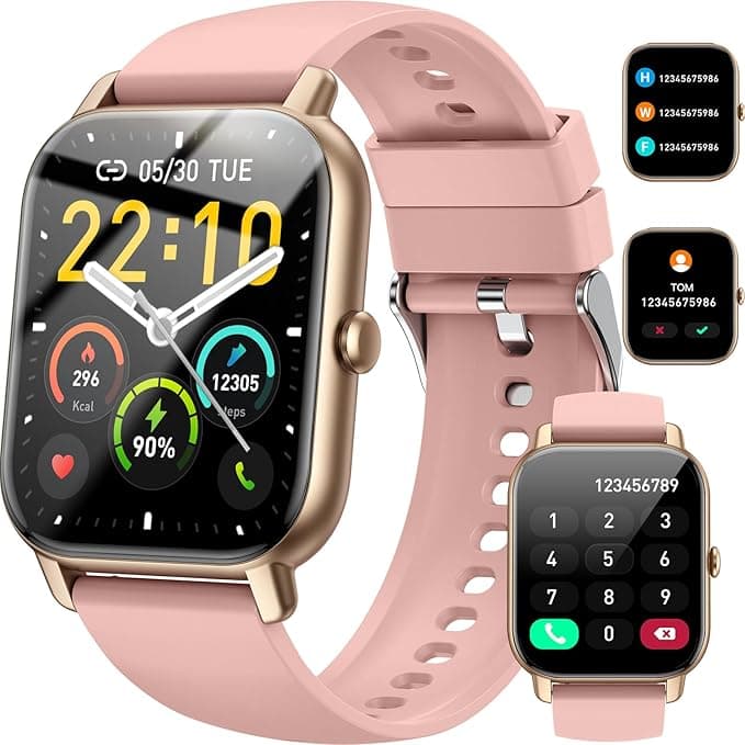 Smart Watch for Women Men Answer/Make Calls, 1.85" Fitness Watch with Heart Rate Sleep Monitor, Step Counter, 100+ Sports, IP68 Waterproof Fitness Smartwatches Compatible with Android IOS