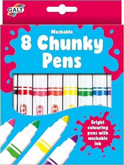 Galt Toys, 8 Chunky Pens - Washable, Chunky Pens for Children, Ages 3 Years Plus