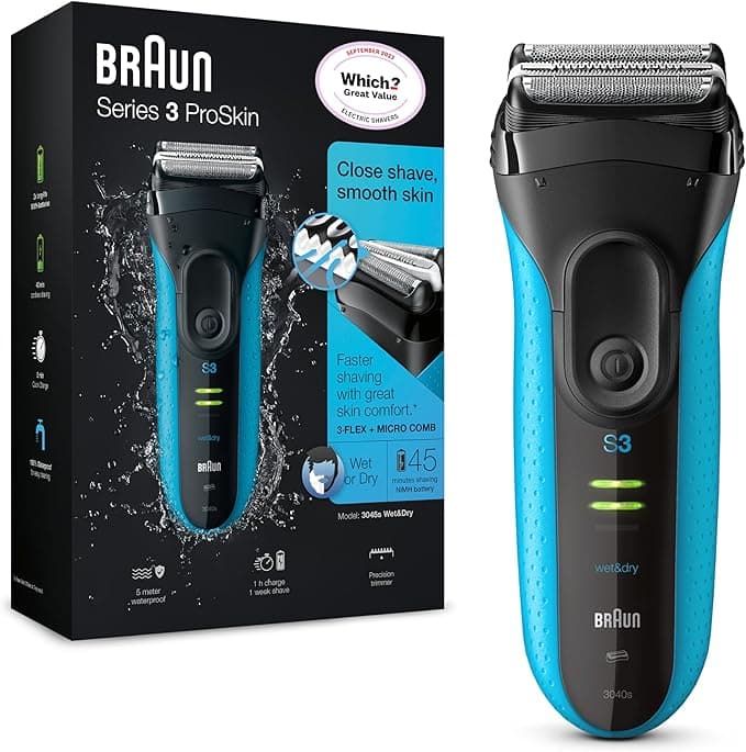 Braun Series 3 ProSkin 3040s Electric Shaver and Precision Trimmer, Pack of 1, Rated Which Great Value