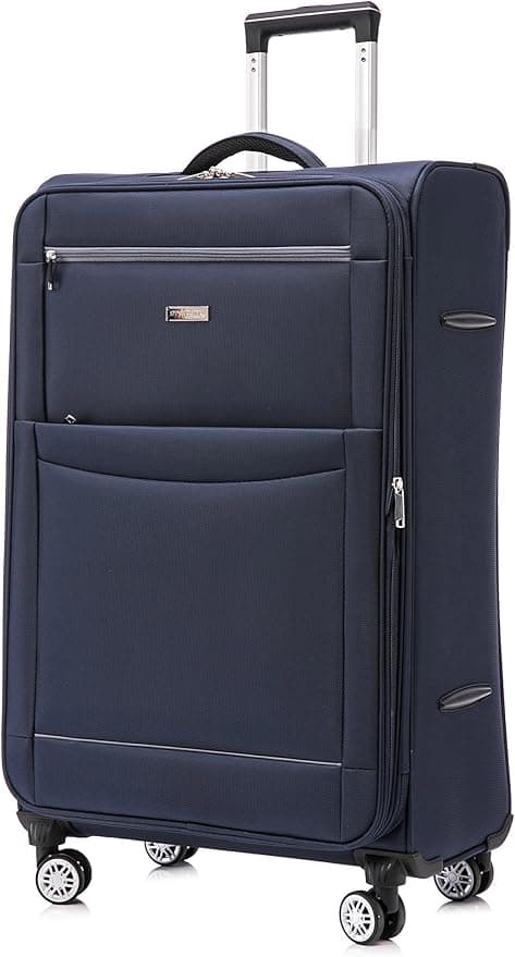 DK Luggage Medium 24" Suitcases Lightweight WLS08 4 Wheel Spinner Navy