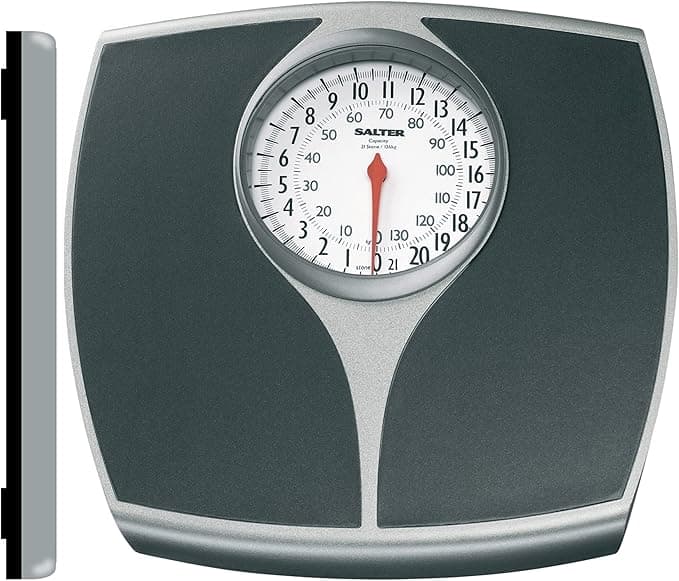 Salter 148 BKSVDR Speedo Dial Bathroom Scale - Mechanical Weighing Scales For Body Weight, Easy Read Dial & Rotating Pointer, Instant Readings, Large Foot Platform, Weighs Up To 136 kg/ 21 st