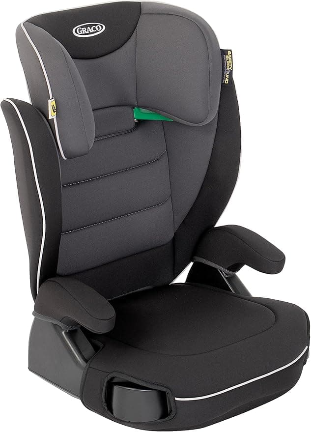 Graco Logico L i-Size R129 Highback Booster car seat with cupholders, Suitable from 100-150cm (approx. 3.5 to 12 years), Midnight fashion