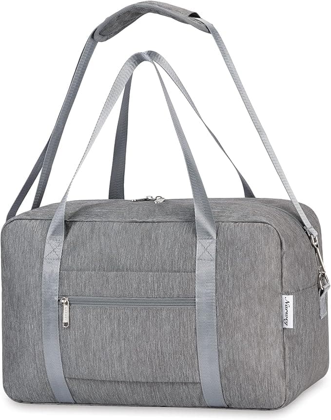 for Ryanair Airlines Cabin Bag 40X20X25 Underseat Foldable Travel Duffel Bag Holdall Tote Overnight Carry on Luggage for Women and Men 20L (Grey)