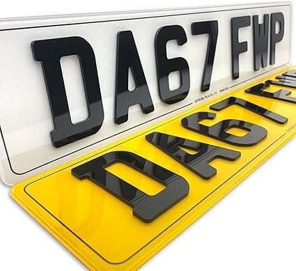 4D Number Plates - Pair Front & Rear - 3mm / 6mm 100% UK MOT Compliant - Standard for Car Van Trailer Caravan & Truck - Customised Road Legal Personalised Registration (Pair - Front & Rear)