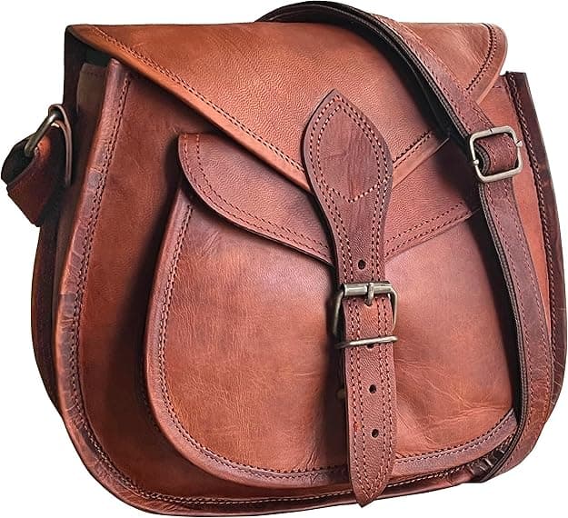 Rustic Town Leather Crossbody Satchel Bag Vintage Purses Handbags for Women