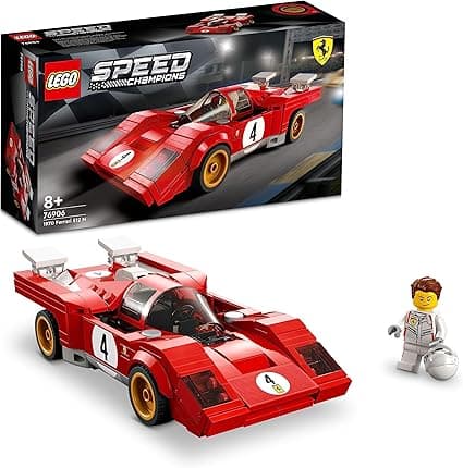 LEGO Speed Champions 1970 Ferrari 512 M Sports Red Race Car Toy, Collectible Model Building Set with Racing Driver Minifigure 76906