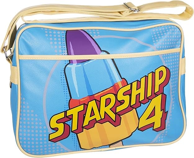 TruffleShuffle Walls Starship 4 Classic Retro Messenger Bag, Blue, Blue