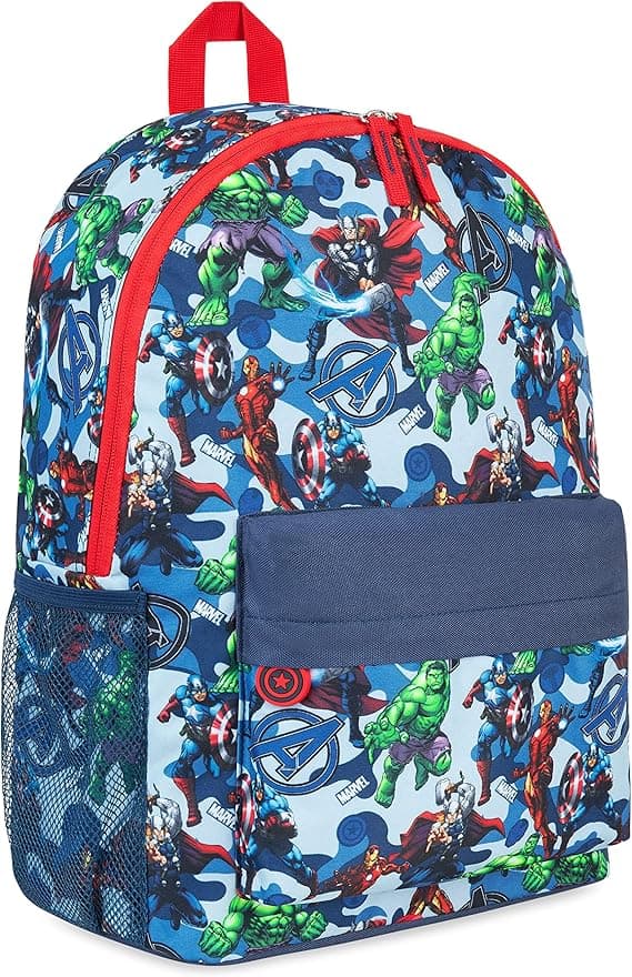 Marvel Kids Backpack, School Bag with Zipped Front Pocket - Boys Gifts